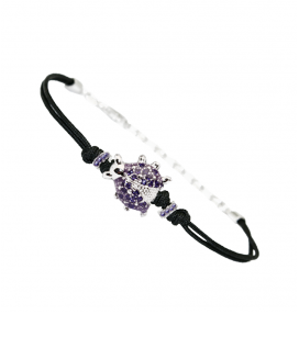 PULSERA IVORY LADYBUG VIOLET