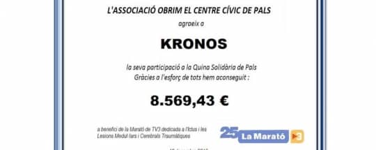 KRONOS colabora con la Quina Solidària de Pals