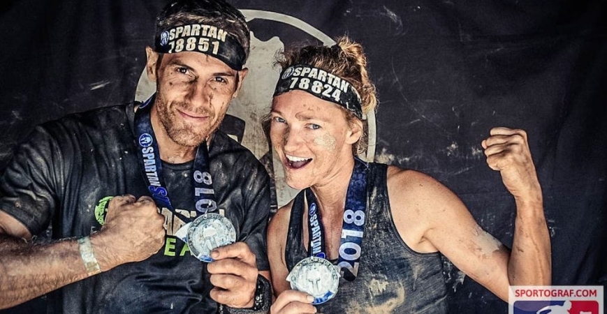 Olga Zin i Xavier Belmonte en la Spartan Race